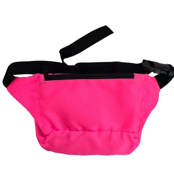 Vintage 90s Neon Pink Fanny pack crossbody Adjustable Black Strap festival retro - Picture 5 of 9
